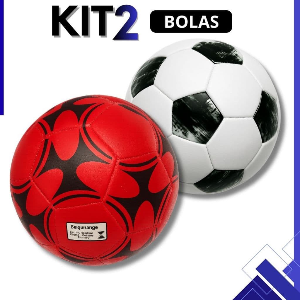 Kit 2 Bola de Futebol Society PVC Nº5 Resistente Adulto e Infantil