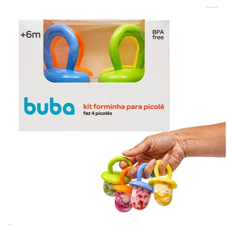 Kit Forma Para Picolé infantil Buba Forma Para Peitolé Leite Materno