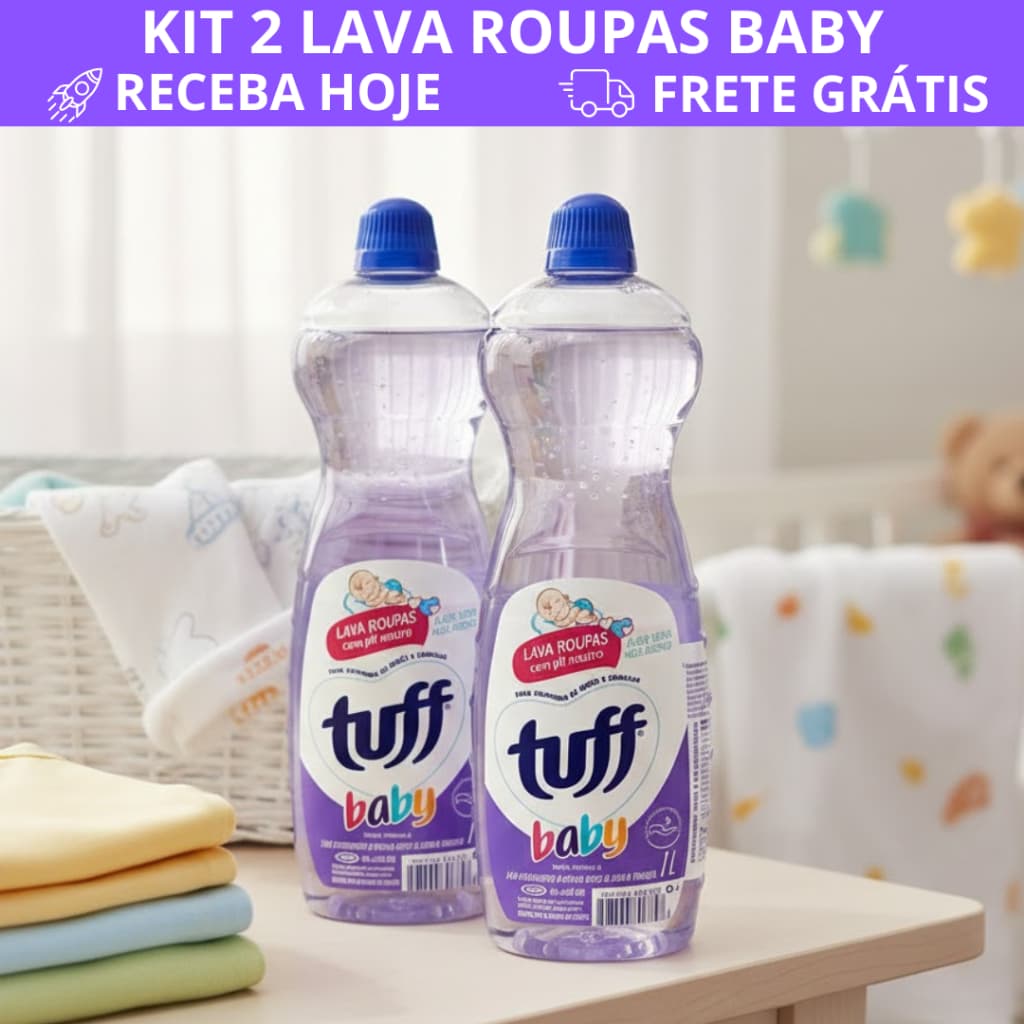 Kit 2 Lava Roupas Baby Tuff 1L Infantil Neutro