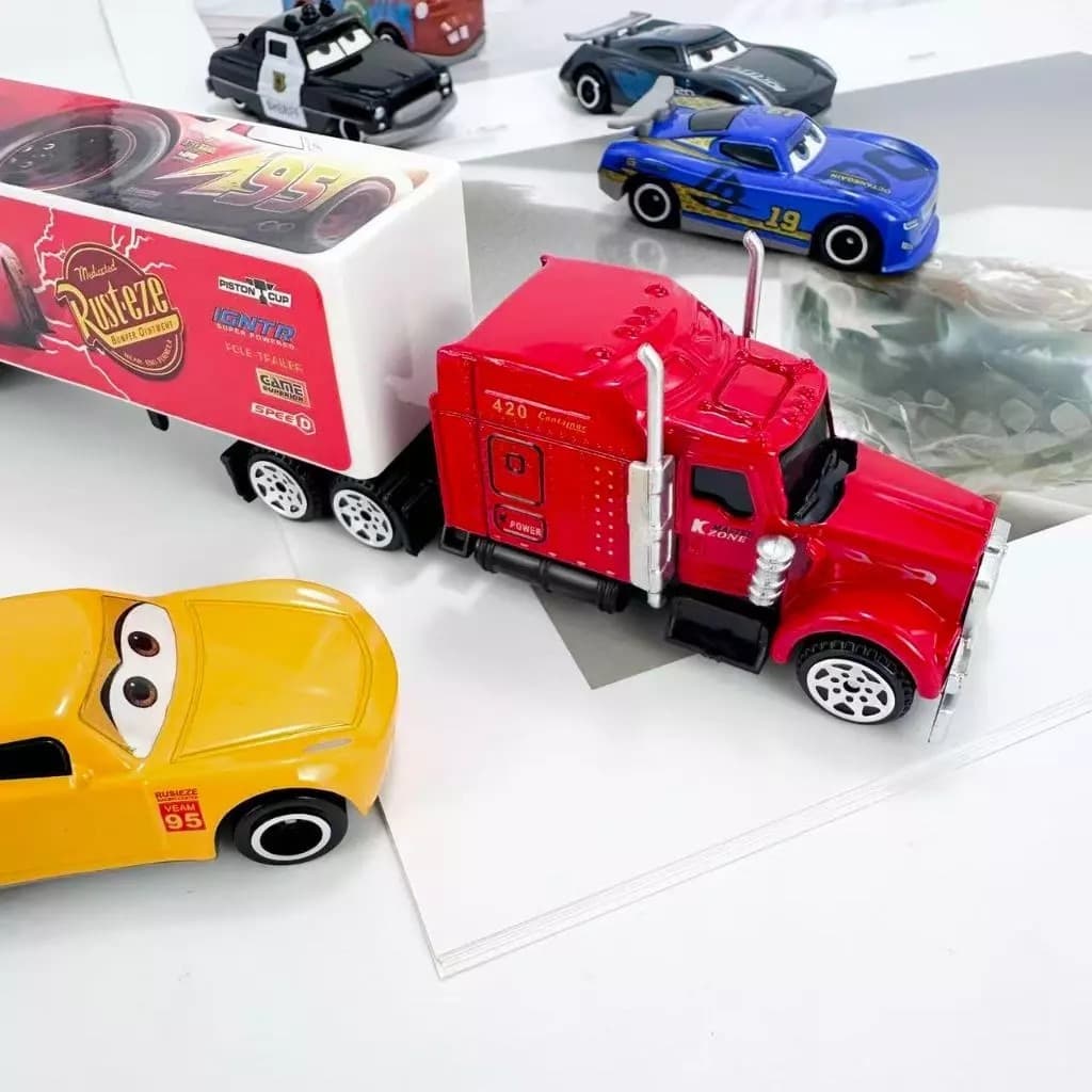 Carrinho 7 pçs/set Relâmpago McQueen Pixar Carro 3 Jackson Tempestade Tio Caminhão