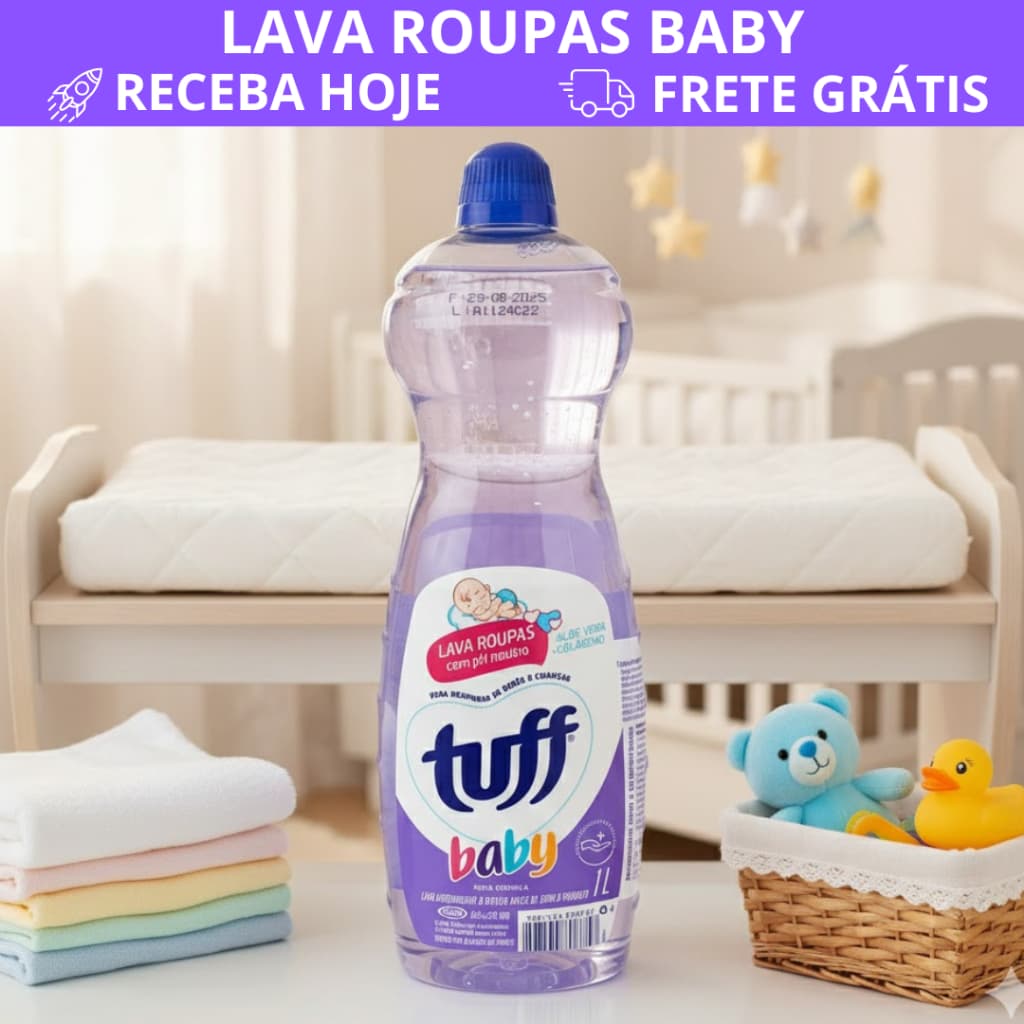 Lava Roupas 1L Sabão Líquido Tuff Baby Delicado Bebê 1L Neutro
