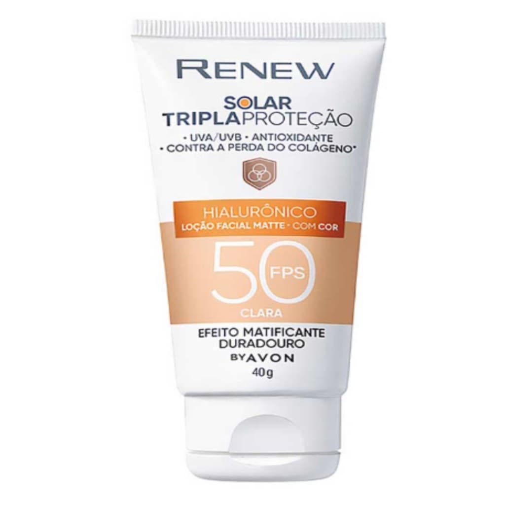 Chega rápido Protetor Renew Solar Advance Matte Anti-Idade FPS 50 SEM COR E COM COR