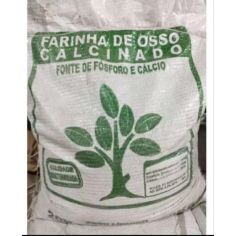 Farinha de osso calcinada fertilizante 500 gramas.