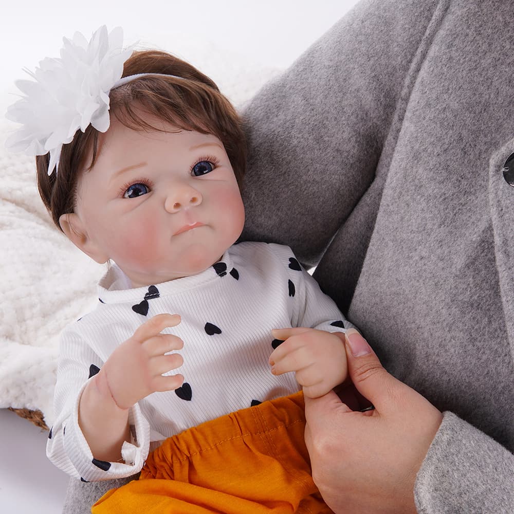 Bebê Reborn Silicone Boneca 48cm Menina Original Ohlo Azul Banho