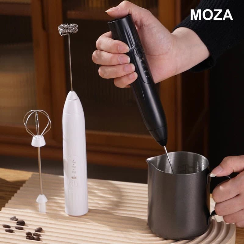 Mixer Elétrico de Mão Portátil 2 em 1, Ideal para Misturar Vitaminas, Café, Leite e Fazer Clarasanse