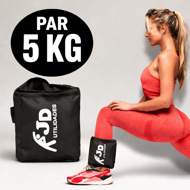 Caneleira / Tornozeleira de Peso 5kg (Par) – Treino Avançado, Musculação, Crossfit, Pernas e Glúteos