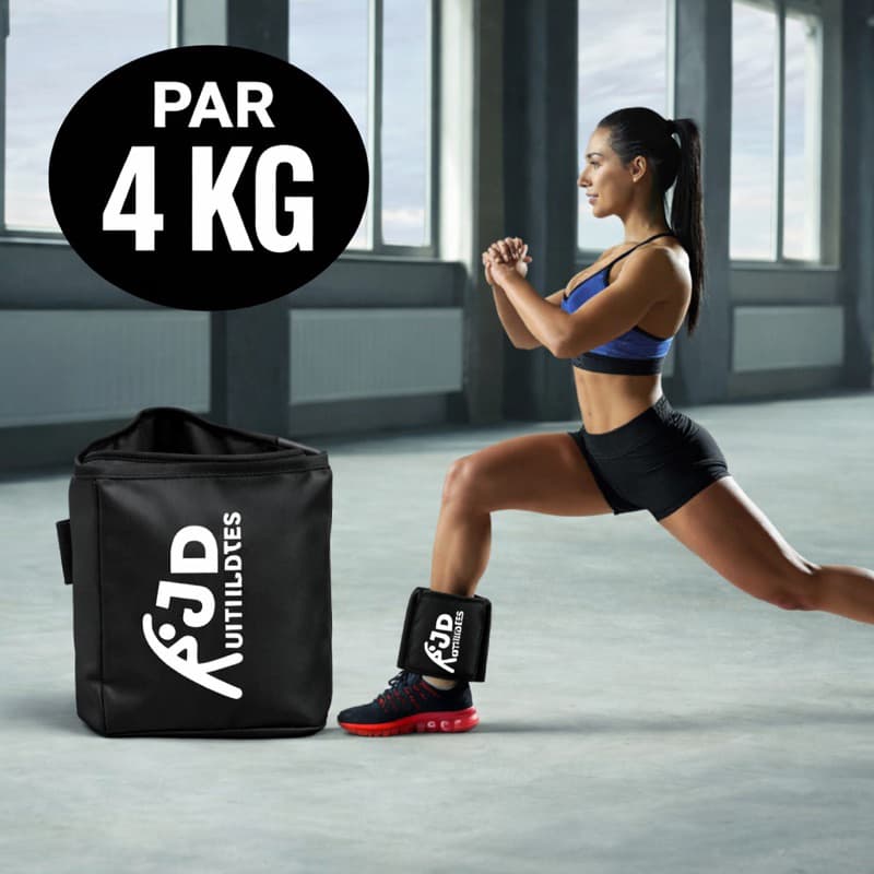 Caneleira / Tornozeleira de Peso 4kg (Par) – Treino Avançado, Musculação, Crossfit e Fisioterapia