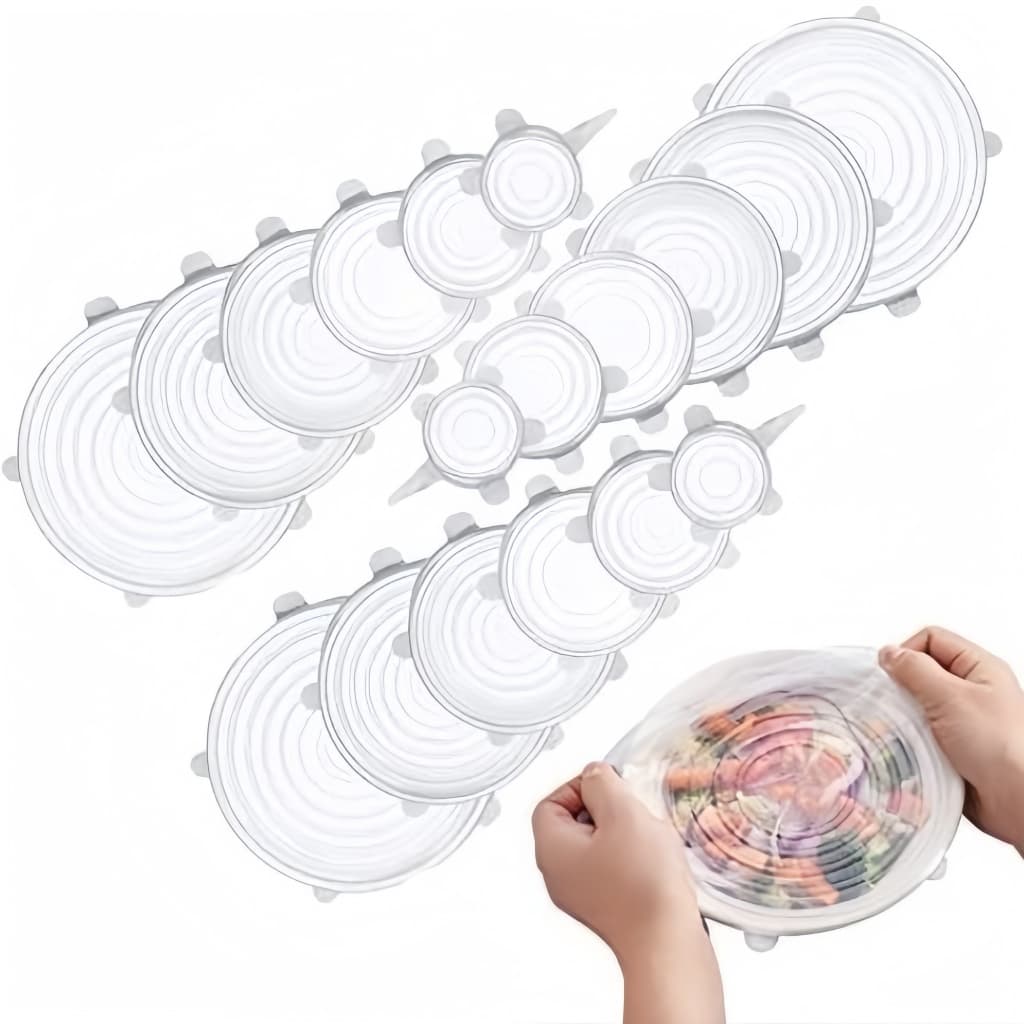 6 Pcs Tampa Silicone Reutilizável Conservação Dos Alimentos Material De Segurança Tampa