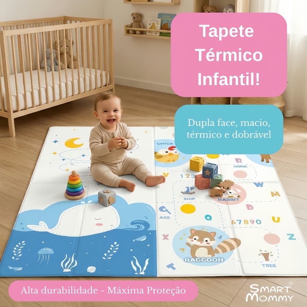 Tapete Tatame Infantil Emborrachado Dupla Face 2*1.5M/1.8*1.5M 1mm Térmico e Antiderrapante