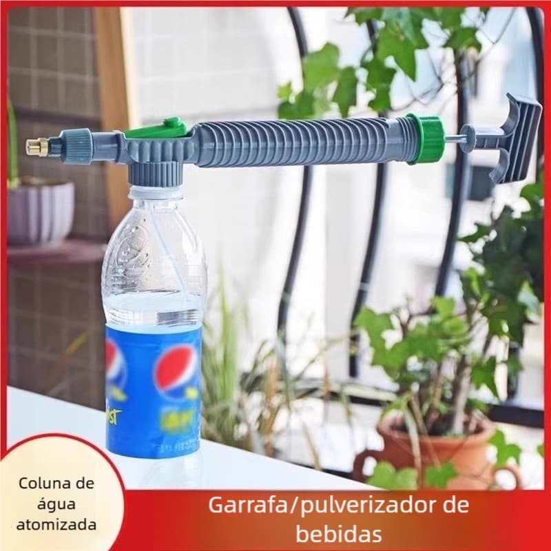 Bomba Pulverizadora Adaptável - Para Garrafas PET, Jardim/Limpeza/Higienização, com Válvula de Pressão