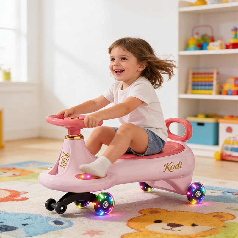 Carrinho Rolimã Super Car Passeio Infantil Com Led Suporta 100kg Que Gira 360° Menino Menina Andador
