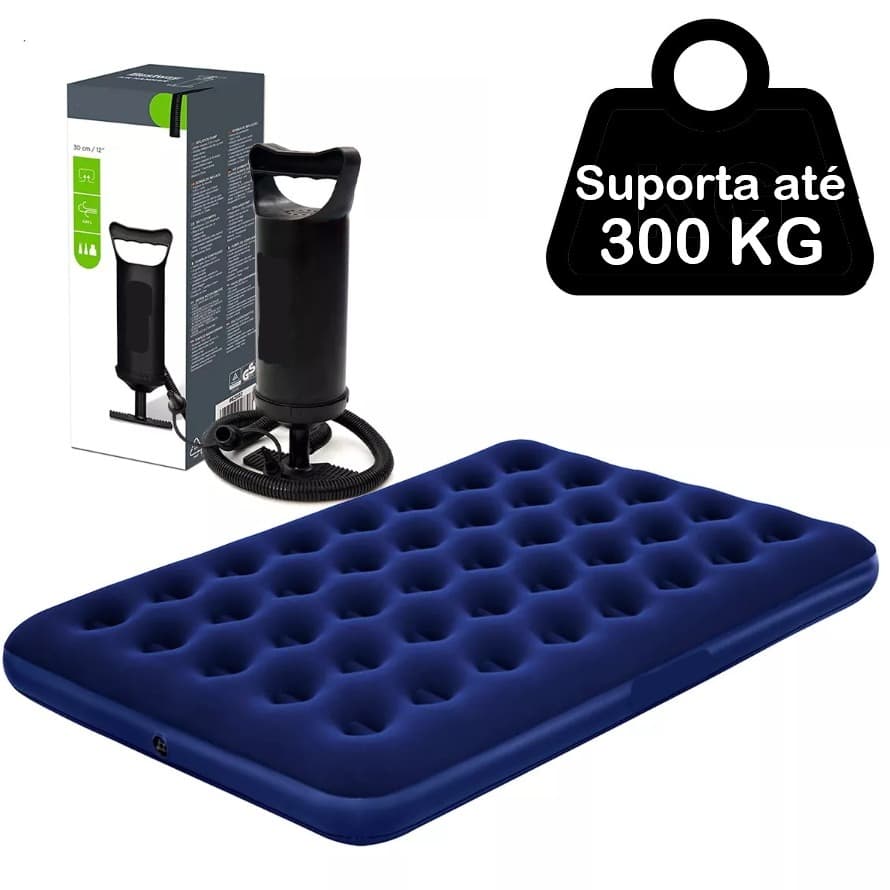 Colchão Inflável Casal ou Solteiro Resistente Suporta 300 Kilos + Bomba de Ar