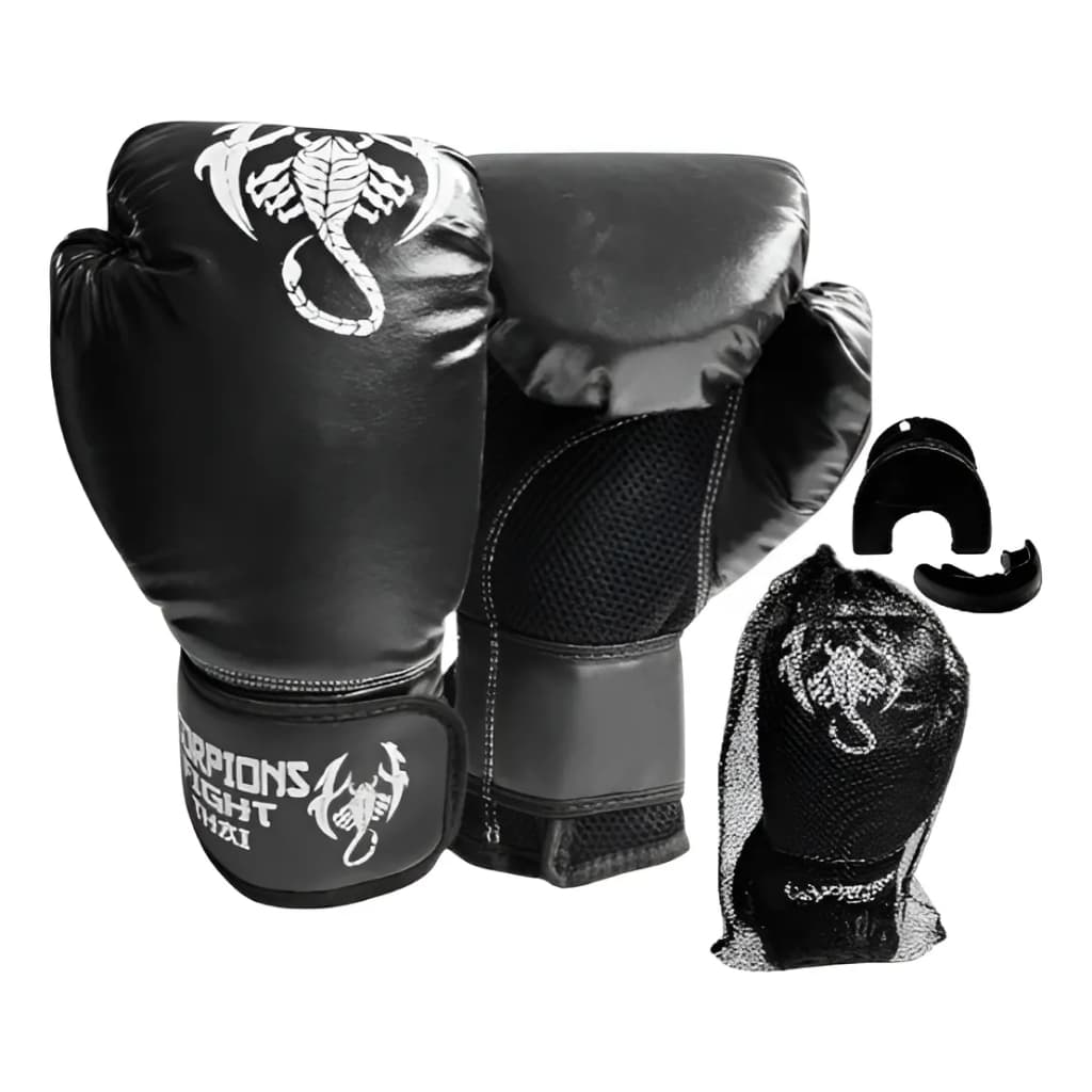 Kit Treino Boxe / Muay Thai – Luva + Protetor Bucal + Sacola de Brinde