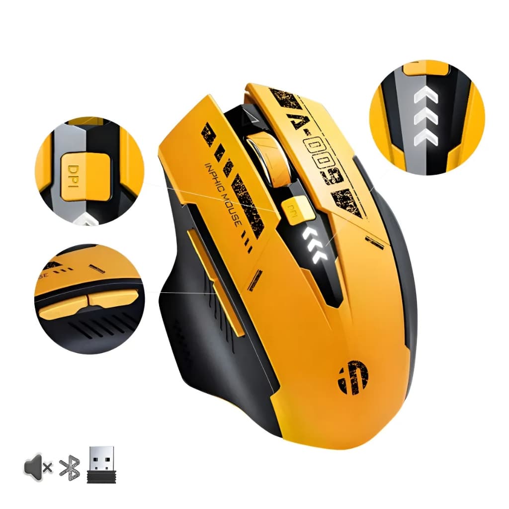 INPHIC A9 Wireless Bluetooth Silent Three-mode Mouse Five-level DPI Adjustable Suitable for A Variety of Computer