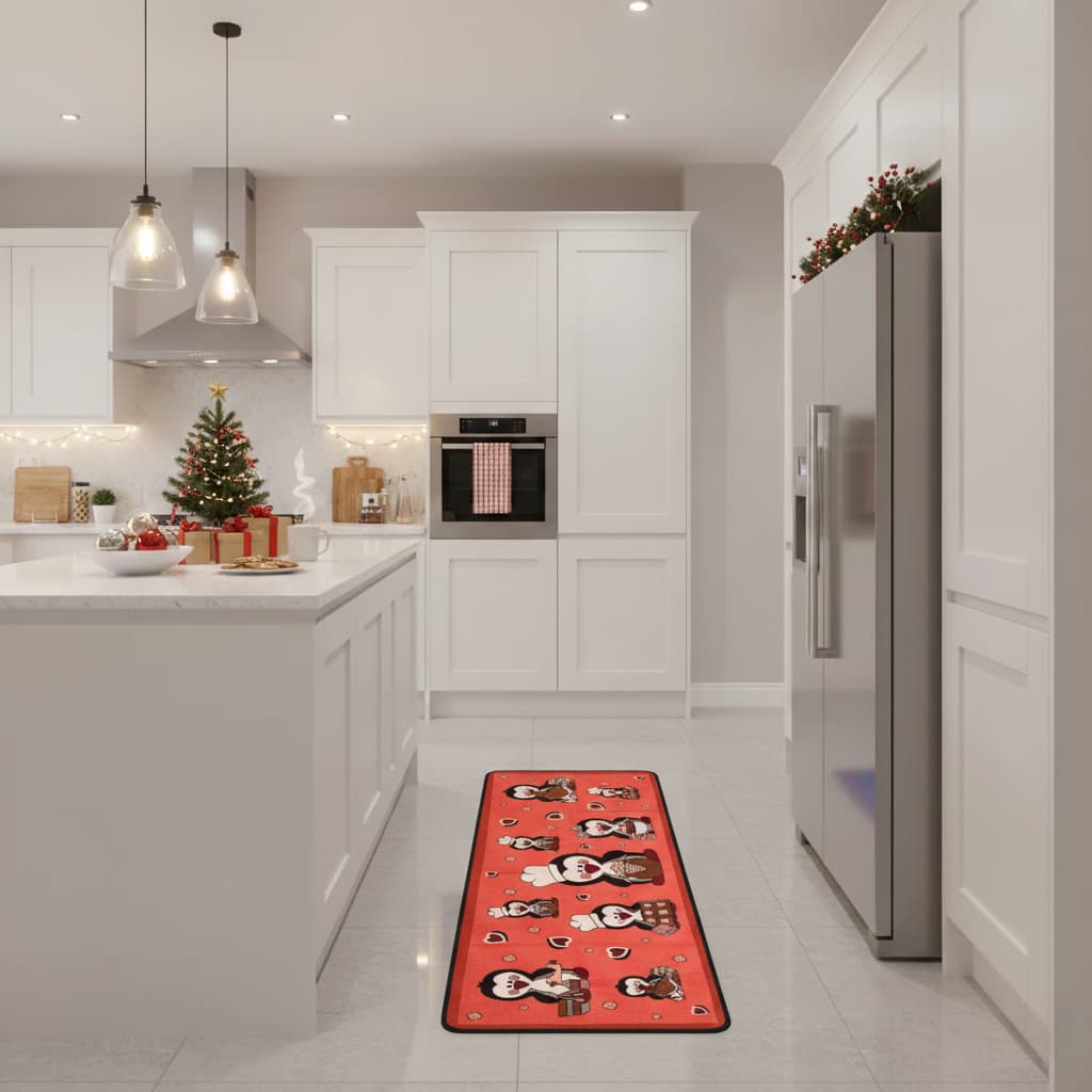 Passadeira Tapete Cozinha Antiderrapante Estampado 140x55cm | Segurança Lavável