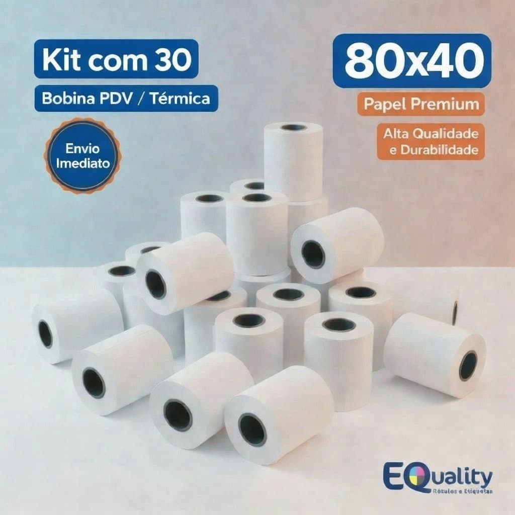 Bobina PDV / Térmica 80x40 Premium Branca Cupom Fiscal Impressora