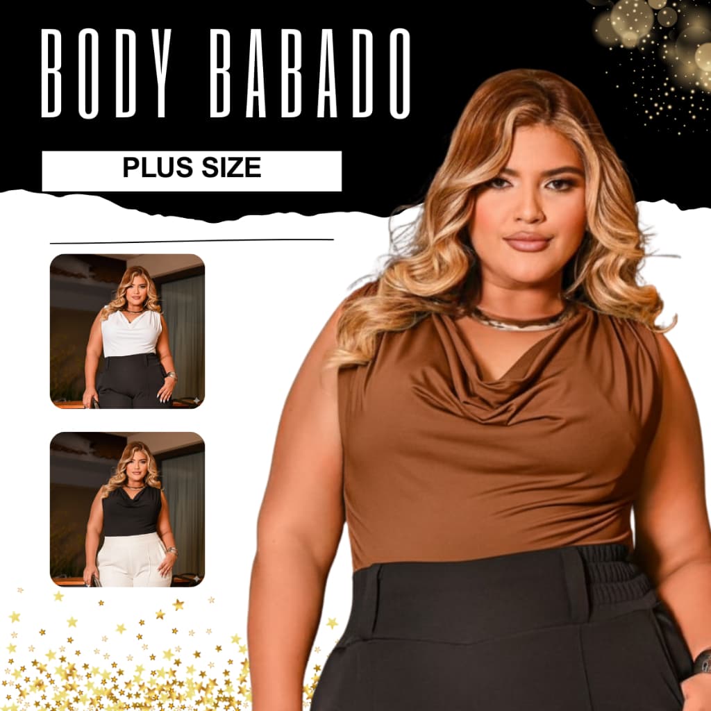 Body Camisa Plus Size Babado Cavado Tendencia Promoção Social Trabalho Basico Dia a Dia Novidade