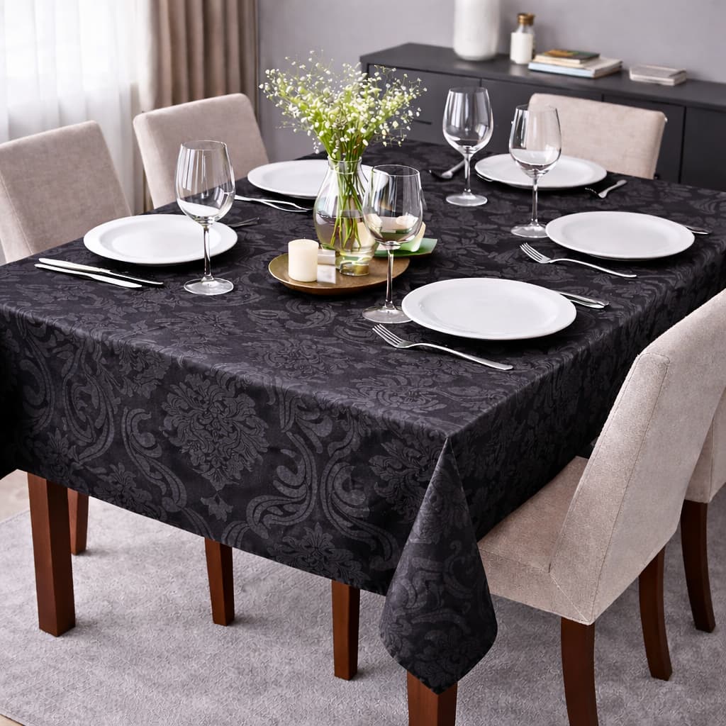Toalha De Mesa Luxo Jacquard Tecido Grosso 4,6,8 Lugares Jacard