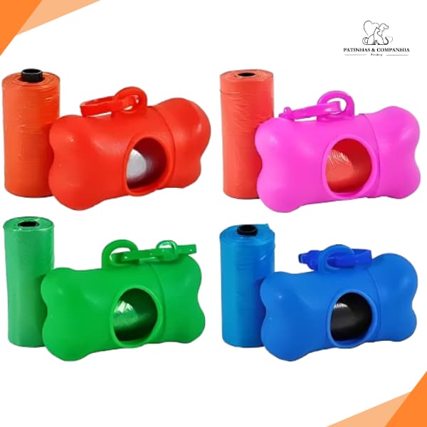 Kit Cata Caca c/ Suporte + 30 Saquinhos Refil Coletor Cachorros e Gatos PetMart