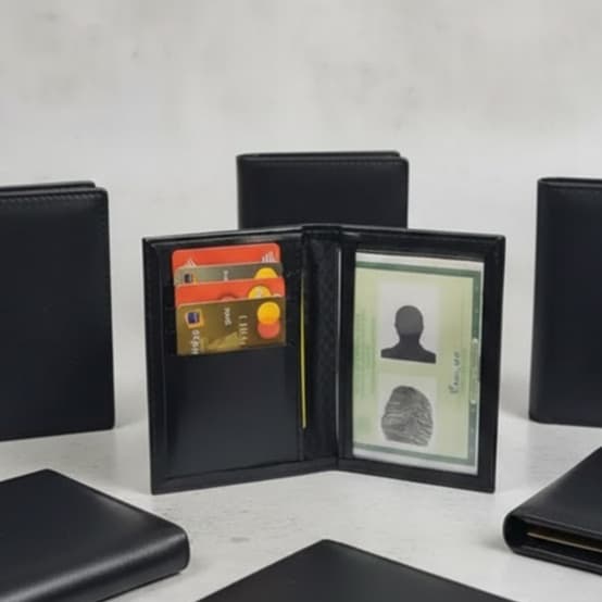 Kits Carteiras de Couro Porta Cartões RG CNH Masculina Feminina