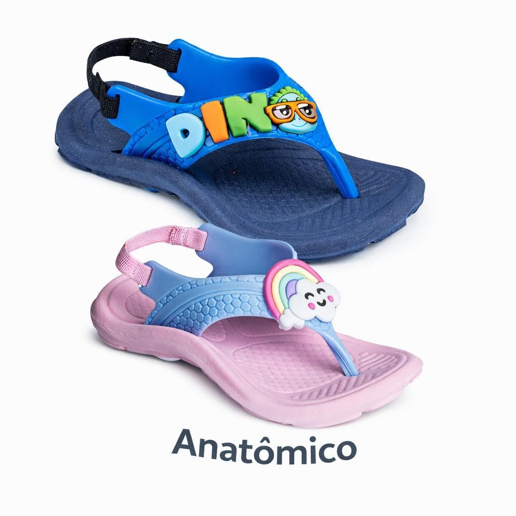 Sandália Bebê Confortável Anatômica Antiderrapante com Elástico Ajustável