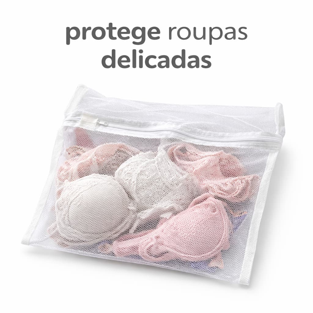 Saco para Lavar Roupas Delicadas Contêm 3 Saquinhos 35x45cm – Proteção Ideal para Peças Sensíveis