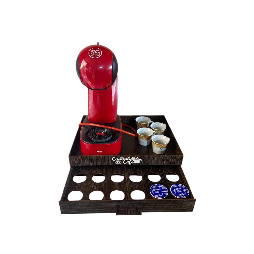 Porta Cápsulas Dolce Gusto 24 Unidades MDF Gaveta Organizador para Cafeteira