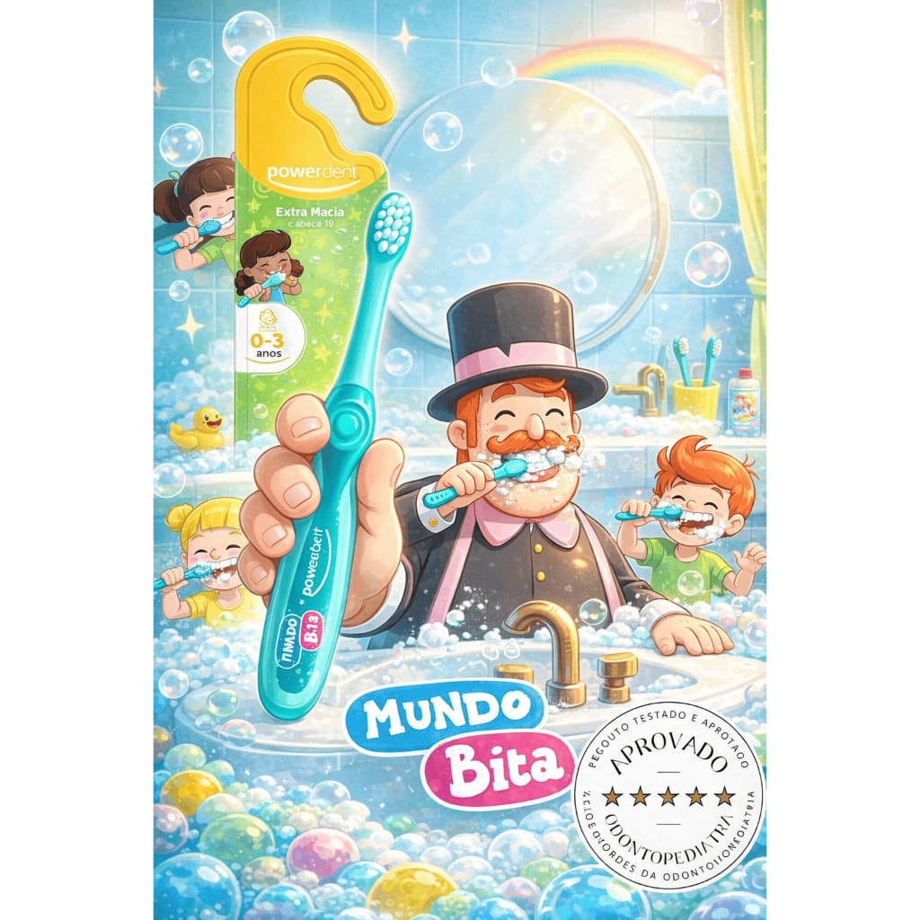 Escova Dental Infantil Mundo Bita First Kids 0 a 3 Anos Mundo Bita