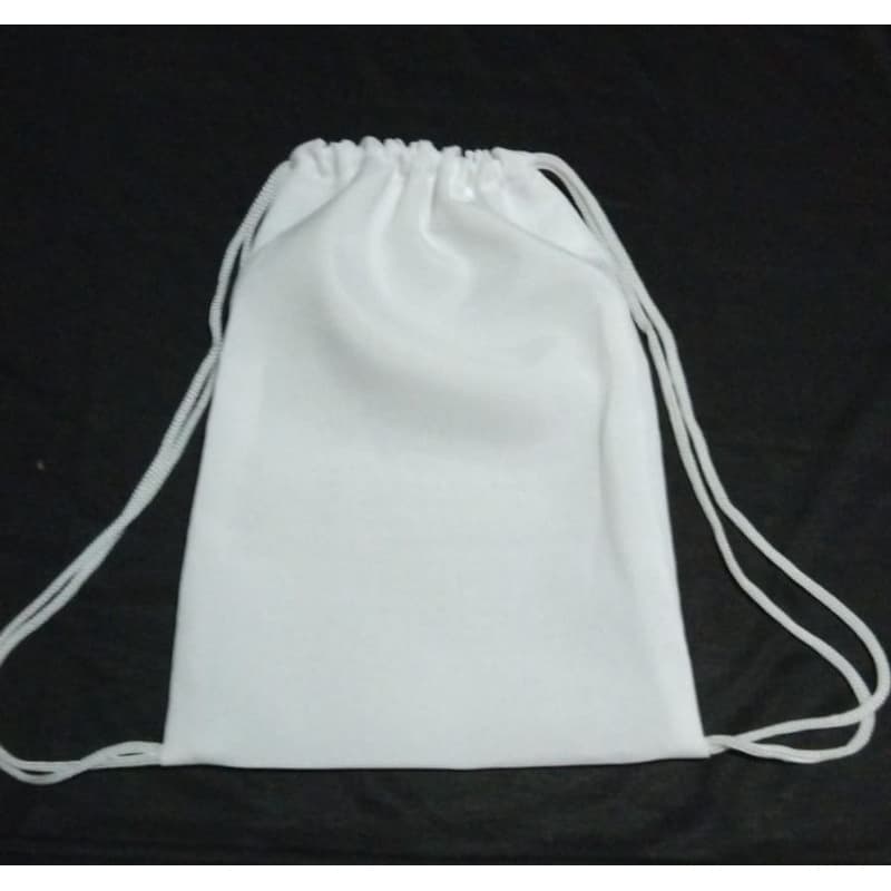 kit 40 mochila saco branca em oxford 100% poliéster 20x30