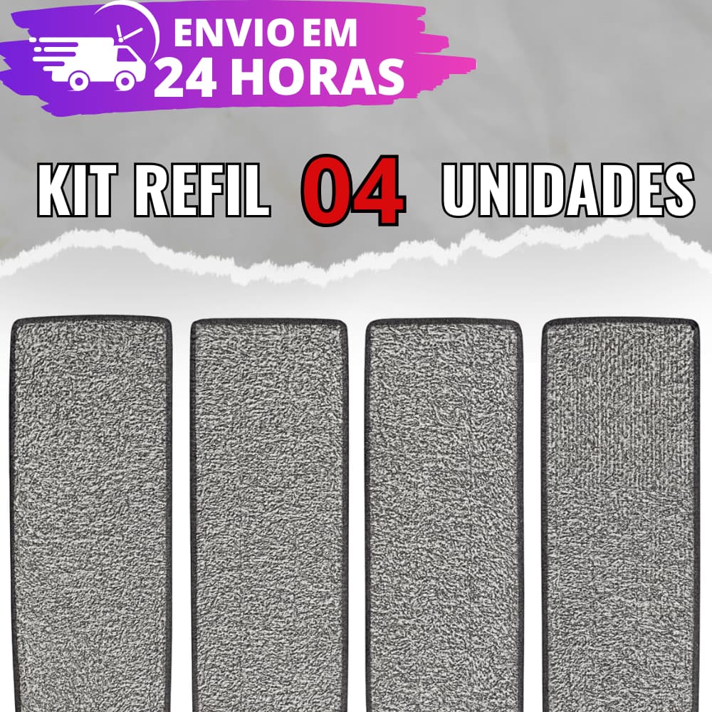 Refil Para Flat Mop Kit Com 4 Unidades Esfregão Vassoura
