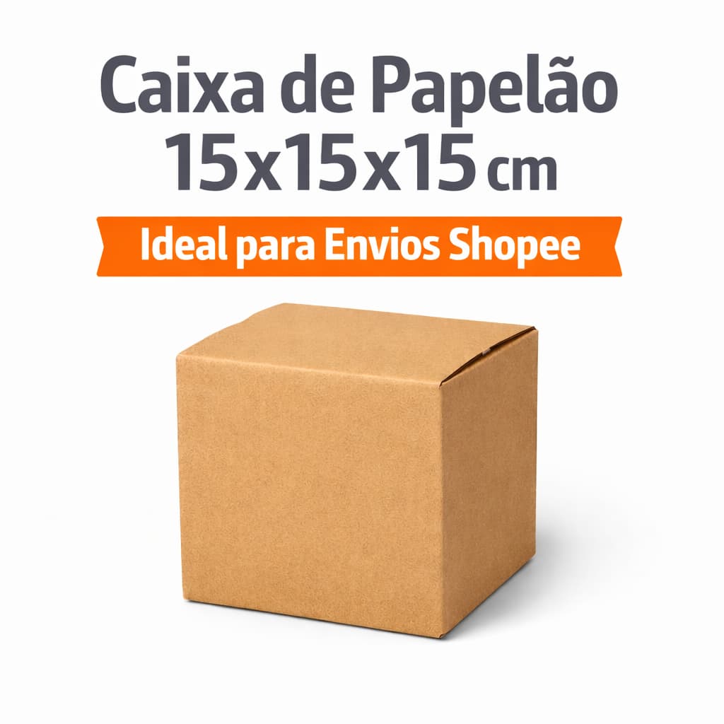 Kit 100/50/25 Caixas de Papelão 15x15x15 para Correios – Sedex e PAC | Embalagem Reforçada para Envio