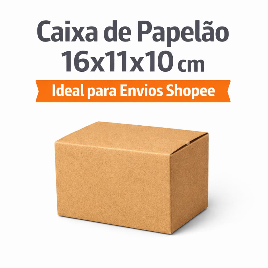Kit 100 Caixas de Papelão 16x11x10 para Correios – Sedex e PAC | Embalagem Reforçada para Envio