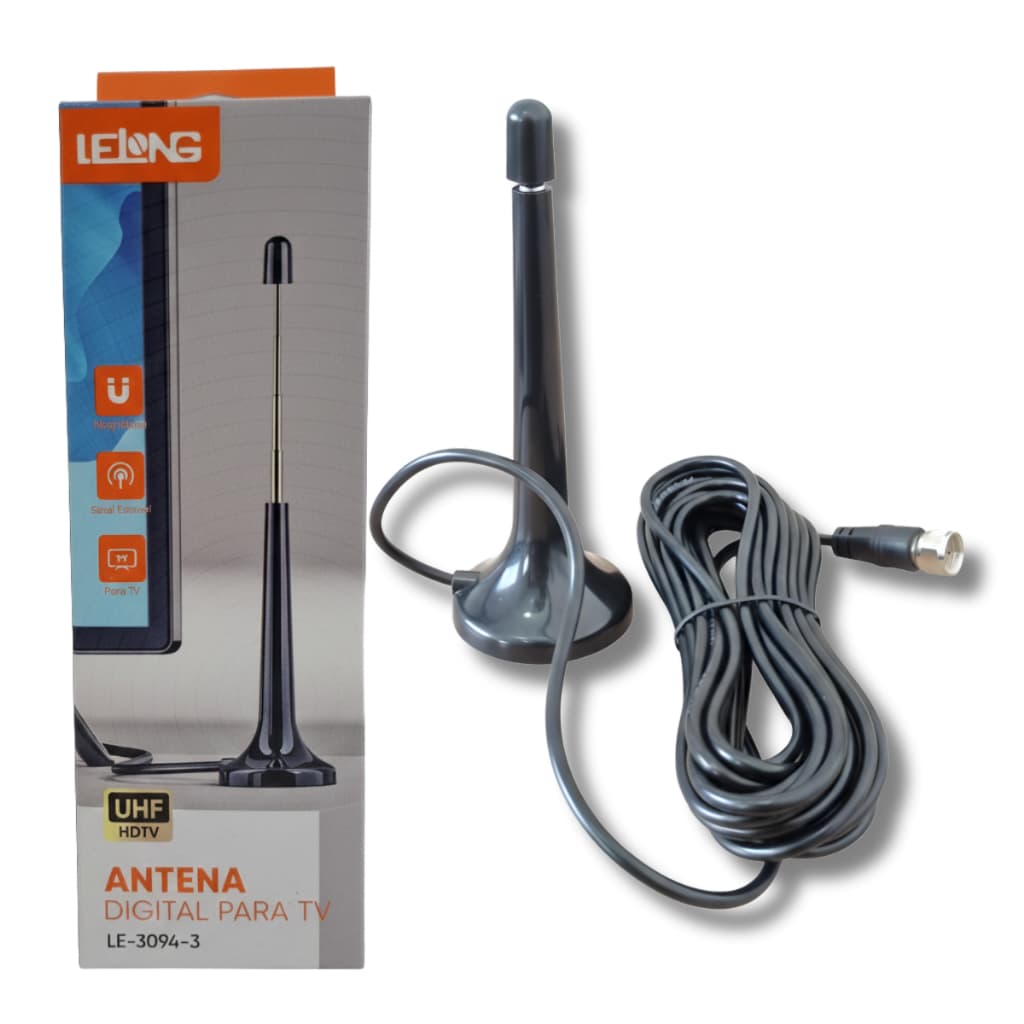 Antena Digital Interna Amplificada Hdtv/uhf/vhf Cabo 3 Mts