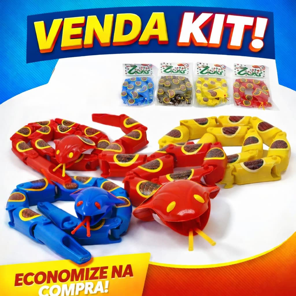 15 Cobra Maluca Articulada Naja Lembrancinha Festa Atacado