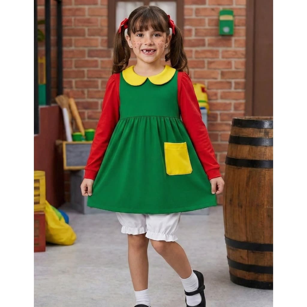 Roupa Chiquinha Infantil Luxo – Fantasia Completa Festa e Cosplay