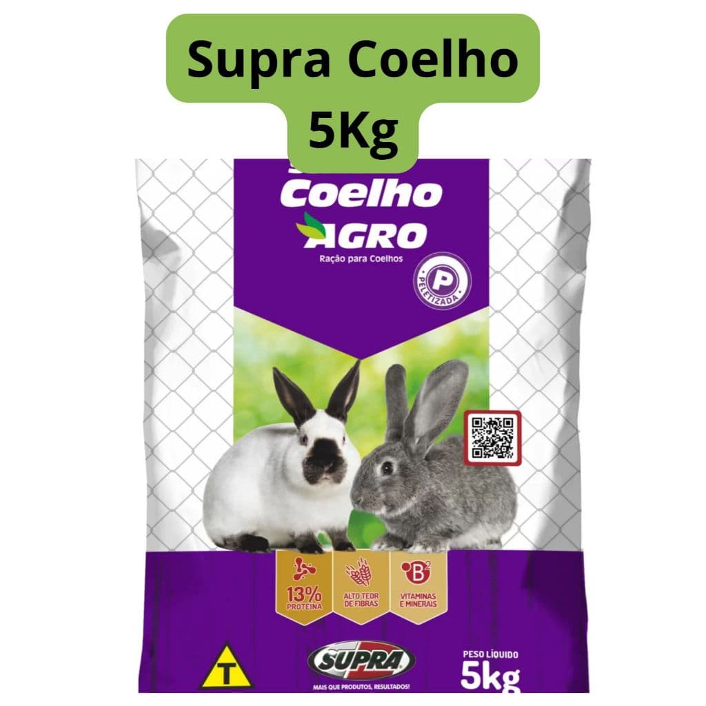 Ração Coelho Supra Agro 5kg - Peletizada -