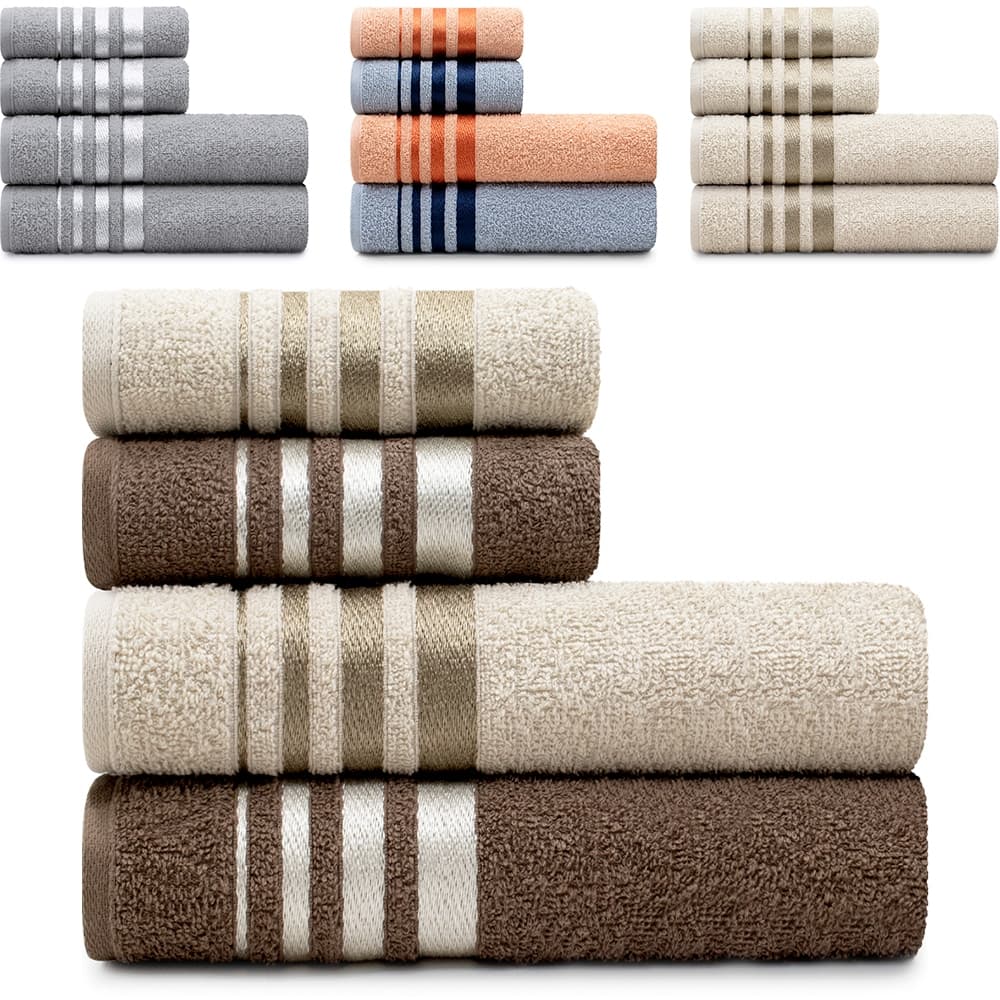 Jogo de Toalhas de Algodão 4 Peças Banho e Rosto Karsten - Emcompre