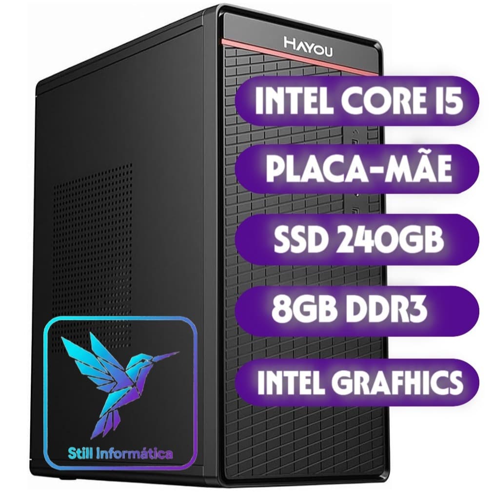 PC Gamer Barato i5 Geração | SSD 120GB | 8GB RAM | Gabinete Preto | Promoção Liquidação Desktop PC Escritório Estudo