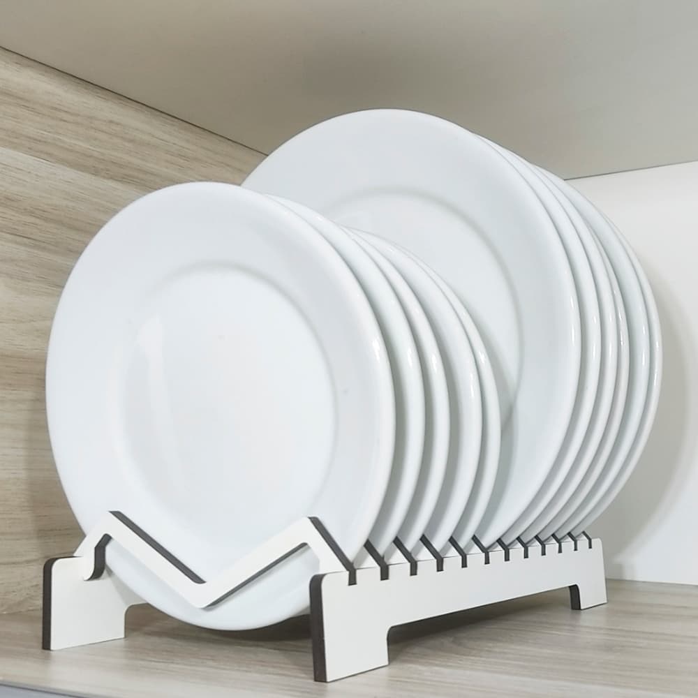 Organizador Porta Pratos 11 Pratos Vertical Suporte Armário Cozinha em MDF - Decori Br