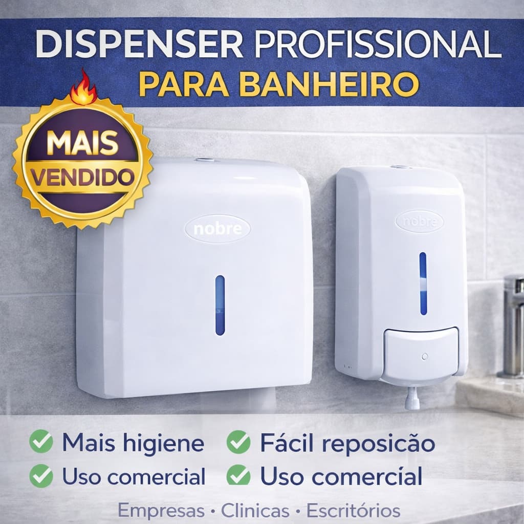 Dispenser Suporte Papel Toalha Nobre + Saboneteira de Parede | Banheiro Profissional