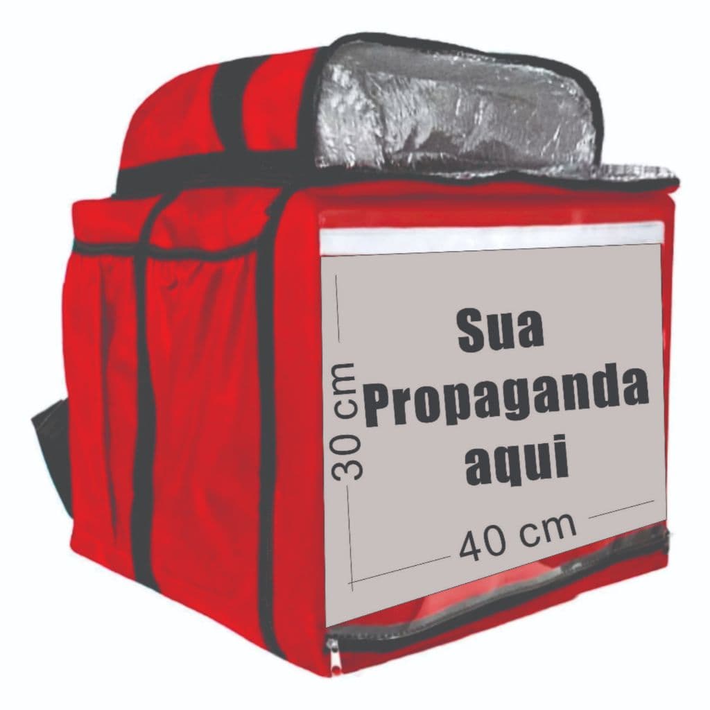 Propaganda lona para BAG de entregador impressa tamanho 40x30