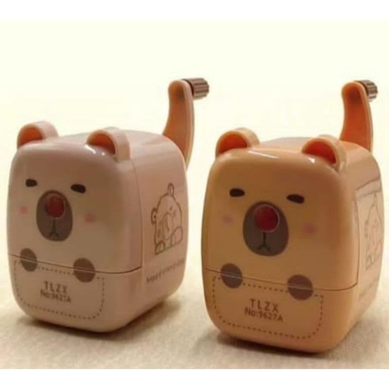 apontador de lápis da capivara fofinha com manivela retrátil e bastante espaço 🐹✏️