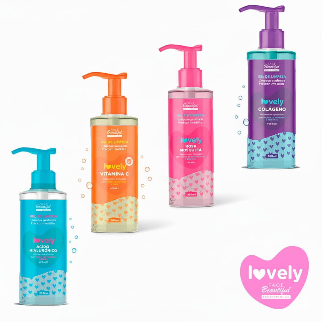 Gel de Limpeza Fácial Lovely Pump Face Beautiful 200ml
