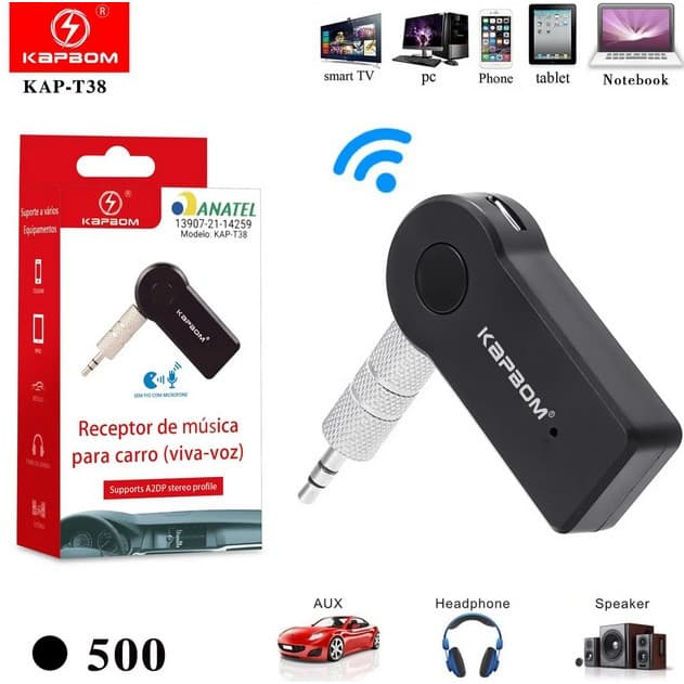 Adaptador Receptor De Música Bluetooth Usb P2 Kapbom Kap-t38