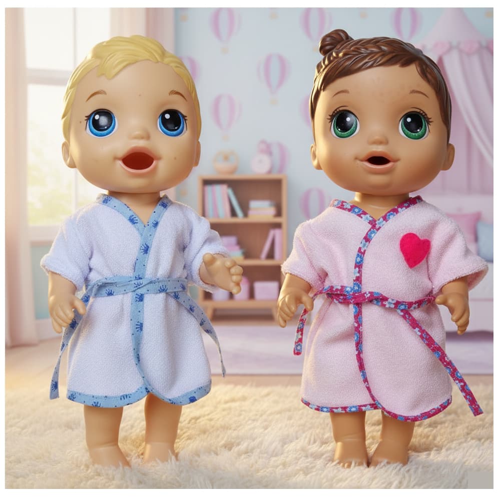Roupão para Bonecas/Bonecos Baby Alive e Similares 30cm