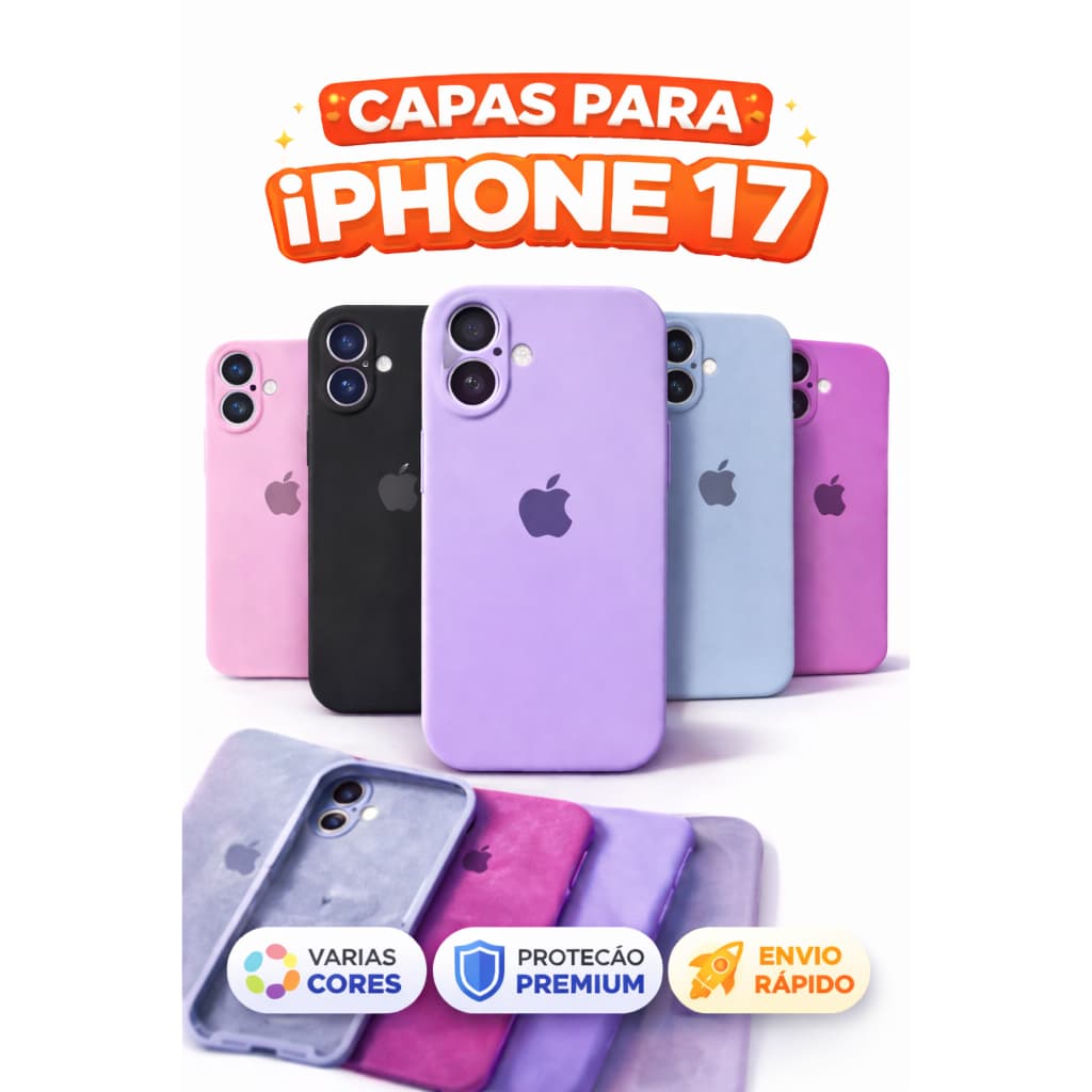 Capinha Aveludada Premium iPhone 17 com Proteção Fechada para Câmera