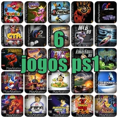 6 jogos de ps1 a sua escolha