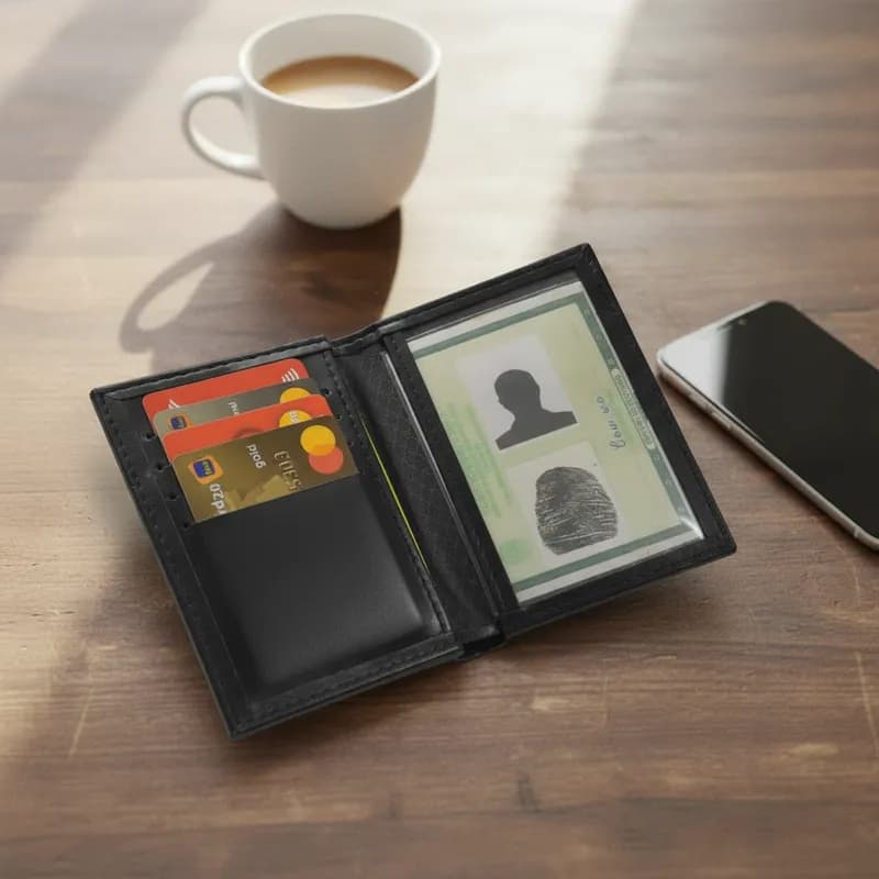 Carteira Slim Minimalista RG Couro eco