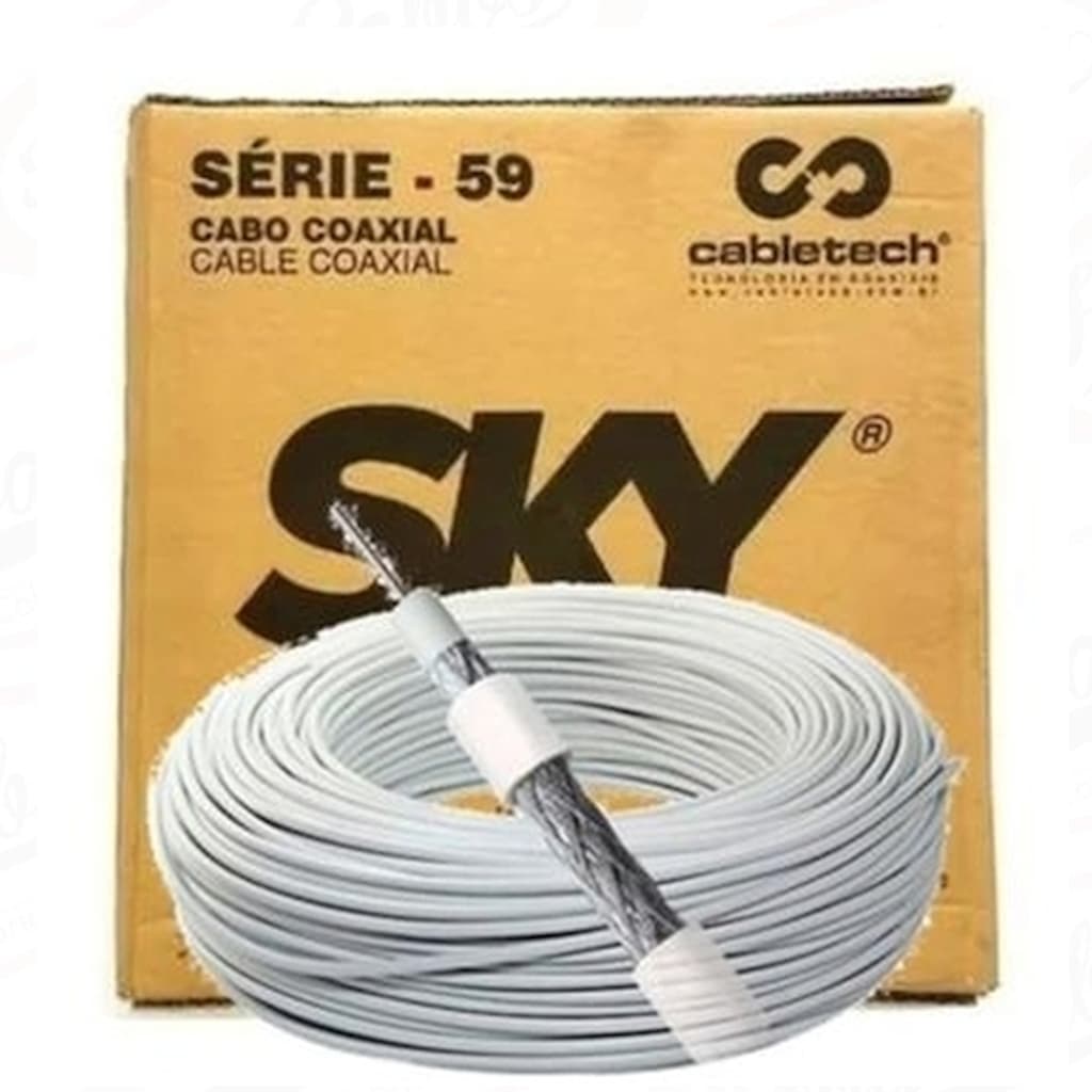 CAIXA CABO CABLETECH coaxial rg59 100 metros original SKY