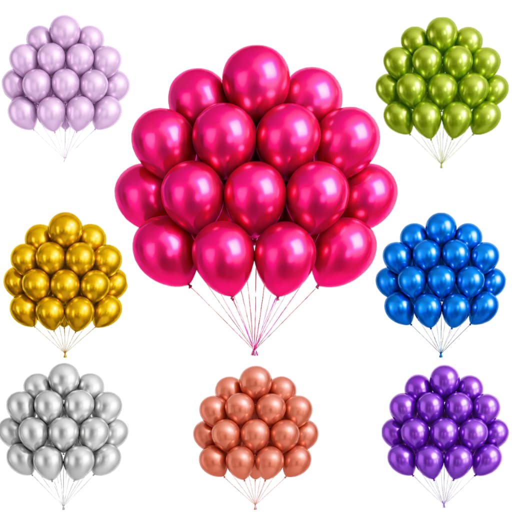 50 Balão Bexiga Metalizada Nº 10 Decoração De Festa Metalizada Aniversário Casamento Evento Painel